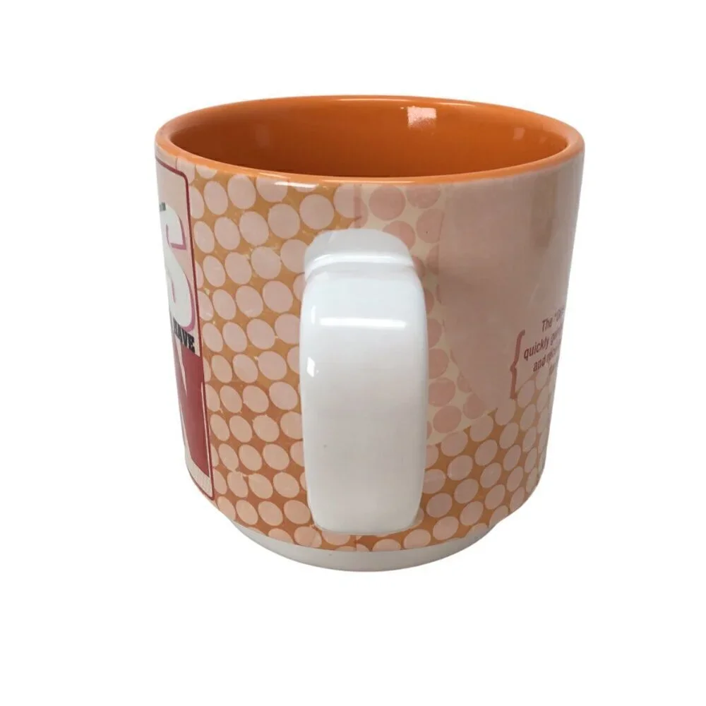 Girls Just Wanna Have Fun Song Mug Cyndi Lauper 1979 Sony Orange Coffee Cup